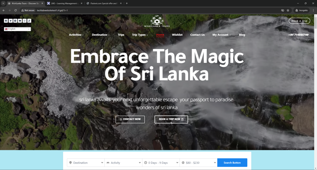 Nishi Lanka Tours – Toursims Website